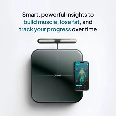 Hume Health Body Pod body composition scale with the handle raised